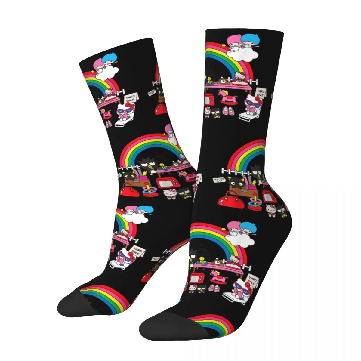 Chaussettes de skateboard drôles pour hommes et femmes, chaussettes Happy Hello Sanurgente, super mignonnes, décontractées, vente de jardin, printemps, été, automne, hiver