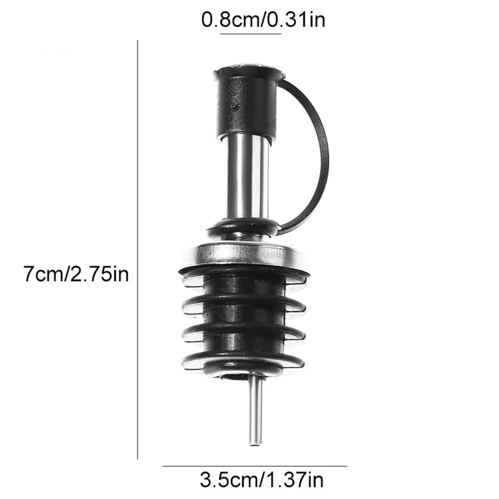 1/3Pcs Oil Bottle Stopper Rubber Lock Plug Seal Leak-proof Stainless Steel Nozzle Sprayer Liquor Dispenser Wine Pourer Barware