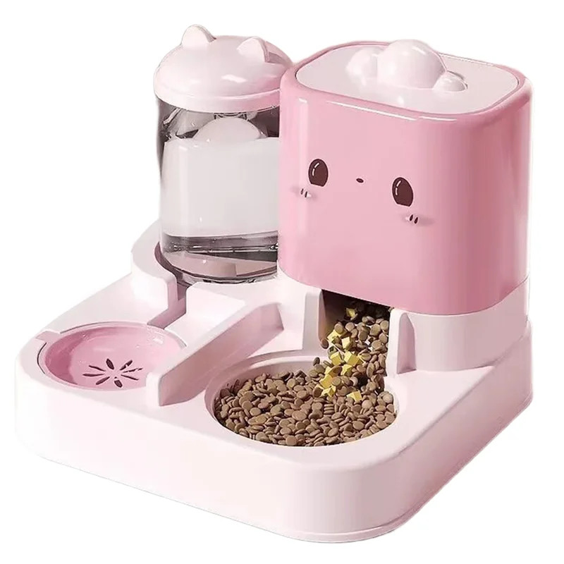 MOPHE-Pet Feeder And Water Dispenser,2-In-1 Dog Cat, Small Animal Food And Water Dispenser, Pet Bowl