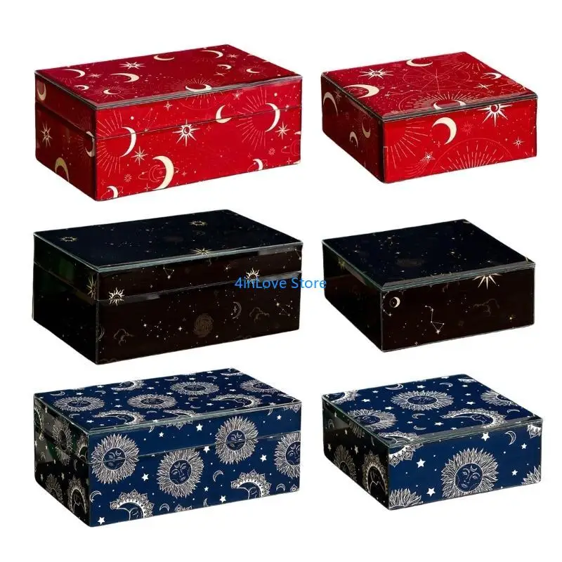 T4MD الوظيفية المطبوعة المجوهرات العلبة المنظمين الزجاجية الفسيحة للنساء والفتيات #2