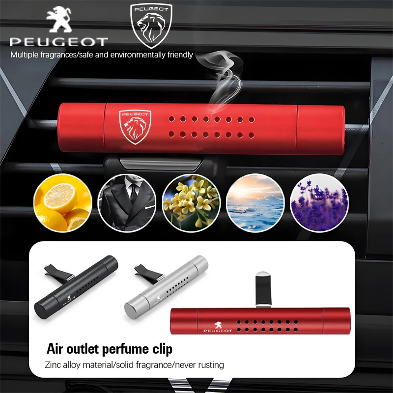 Car Air Outlet Fragrance Clip Air freshener Auto Accessories For Peugeot 208 308 206 307 207 3008 407 508 2008 5008 301 406 408