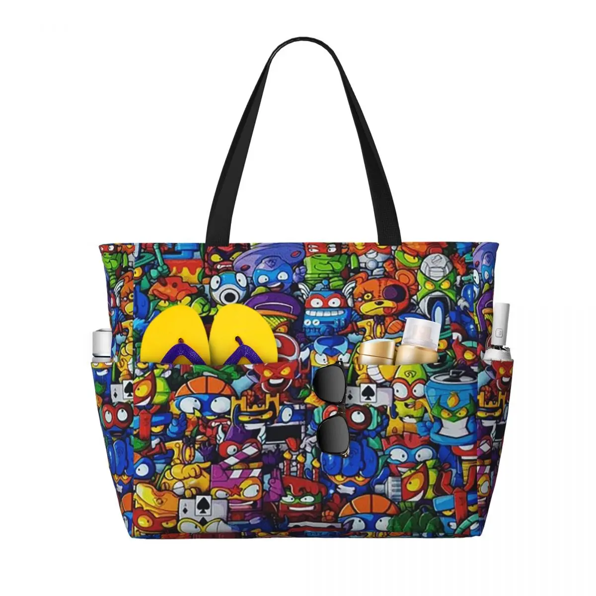 

New Super Zings Cartoon Game Superzings Beach Tote Bag Sport Gym Yoga Duffle Large Tote Bag Women Travel Bag Fitness bag