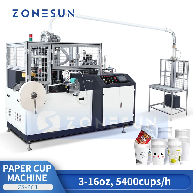 Zonesun ZS-PC1 Автоматическая машина для изготовления бумажных стаканчиков Оборудование для изготовления бумажных стаканчиков Машина для приготовления кофейных чашек Машина для приготовления чайных чашек Формовка чашек