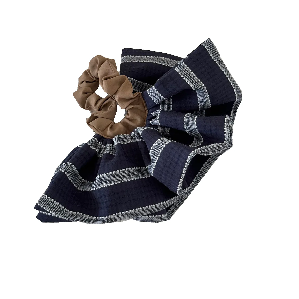 رباط شعر كبير مخطط بتصميم كوري على شكل ذيل حصان مطاطي مرن للنساء والفتيات ربطة عنق scrunchie أزياء كلاسيكية رائدة على الموضة kpop