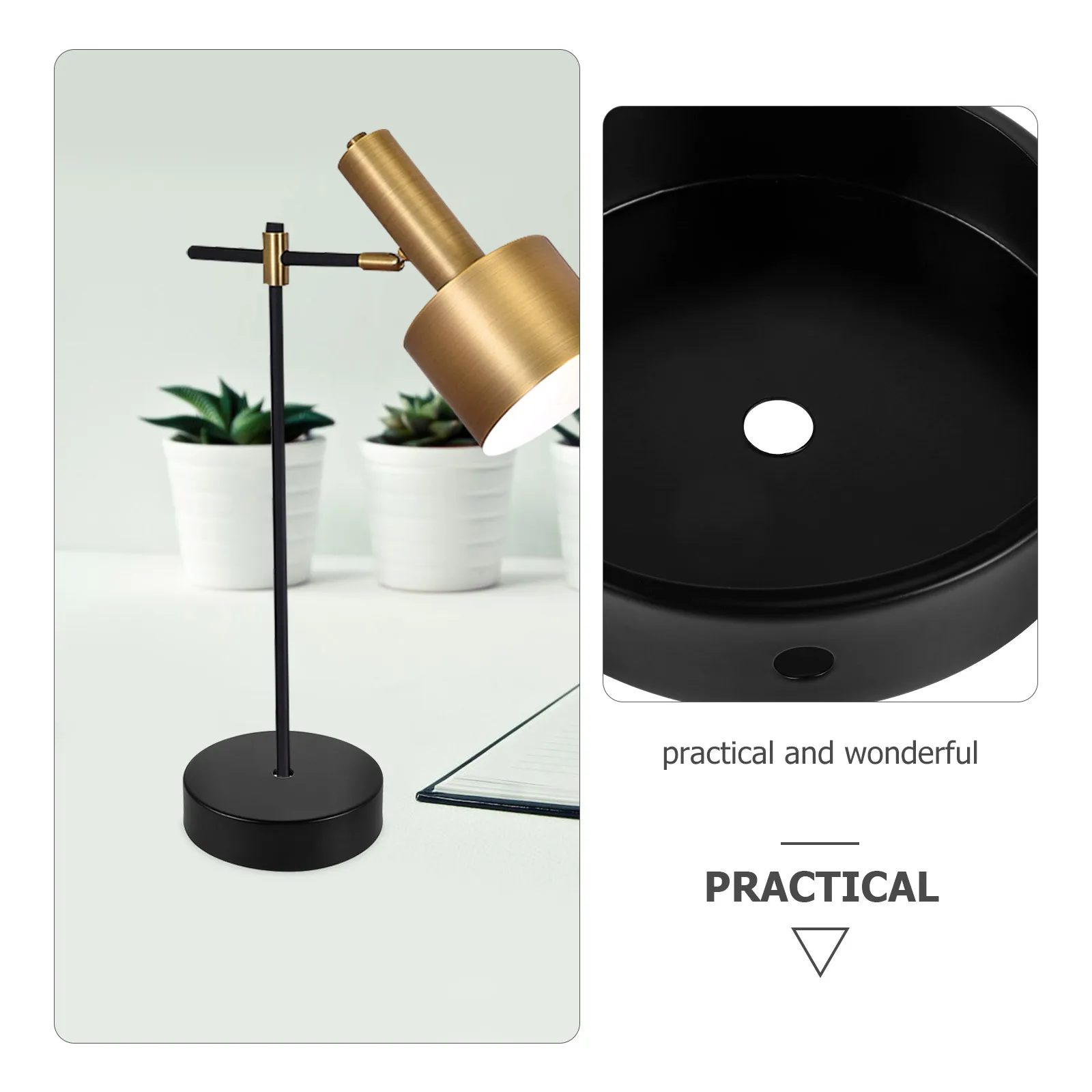 

Round Iron Table Lamp Base Durable Solid Metal Desk Light Stand for Bedroom Living Room Office Aromatherapy Display Lamp Base