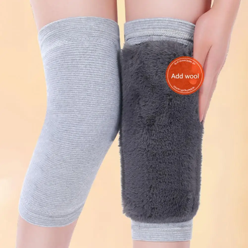 Fast Heating Cashmere Knee Pads Winter Warm Men Women Double Thick Plush Velvet Protection Knee Warmers Sports Knee Braces