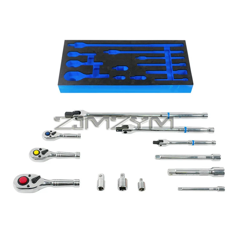 12pcs 72-Tooth Ratchet Wrench Tool Set Quick-Release Reversible Ratchet Socket Wrench Set Extension Wrench