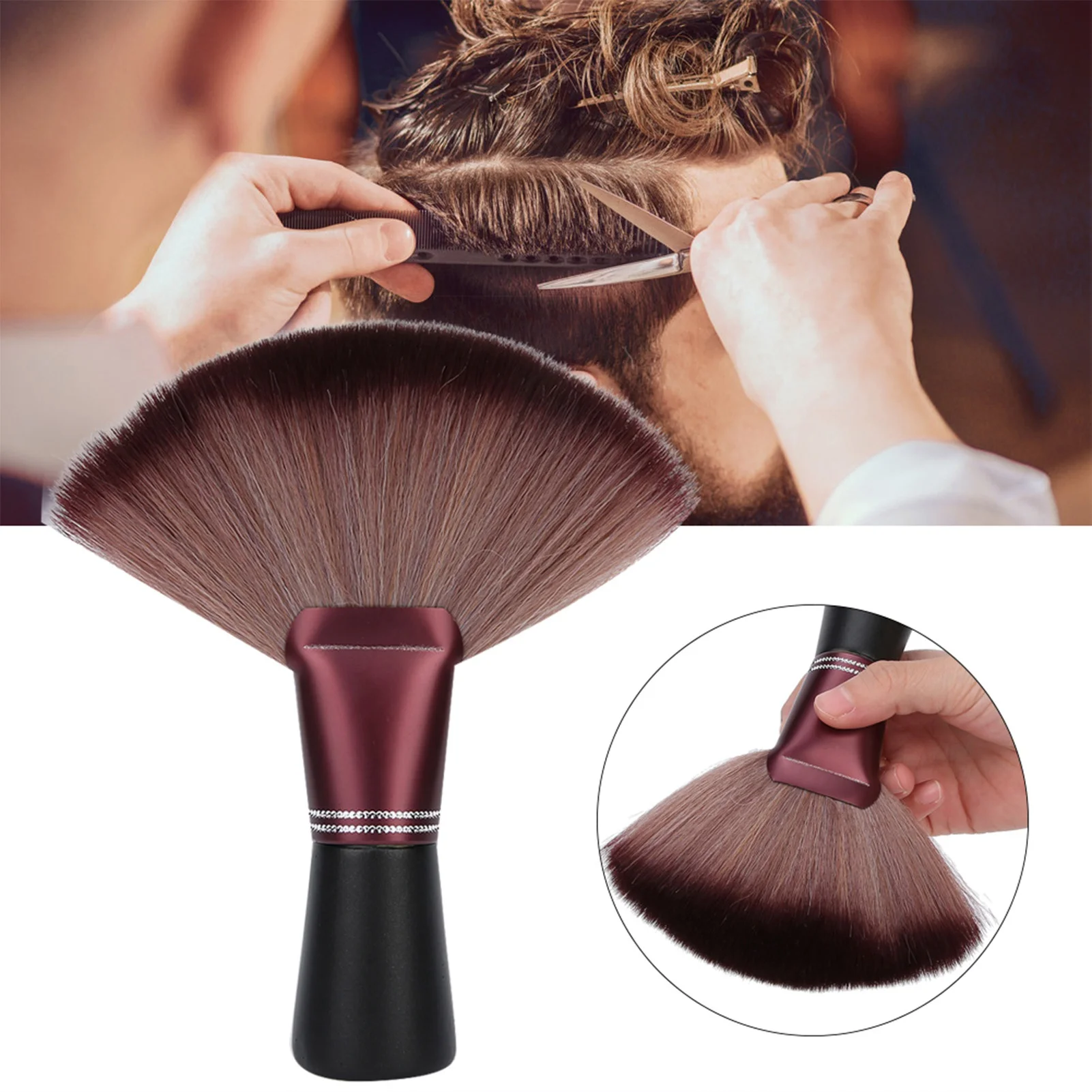 Fan Shape Broken Hair Brush Fan Shape Soft Hairdressing Hair Cutting Broken Hair Sweep Brush Neck Sweep Tool Hair Sweep Brush