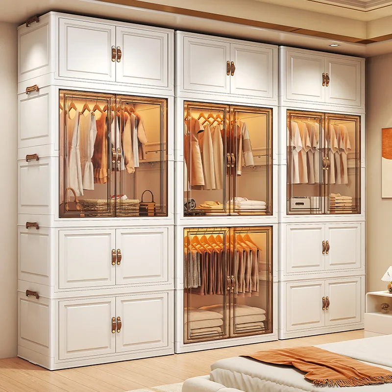 

Door Luxury Wardrobe Storage Bedroom Organizer Partitions Space Saving Cheap Simple Closet Clothes Vestidores Trendy Furniture