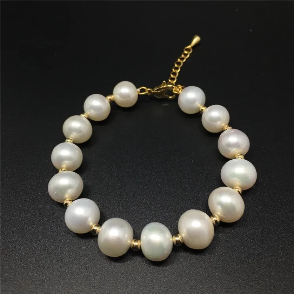 Charm Pearl AAA9-10mm 10-11 mm Japanese White Pearl Bracelet 925s 7.5-8 inch