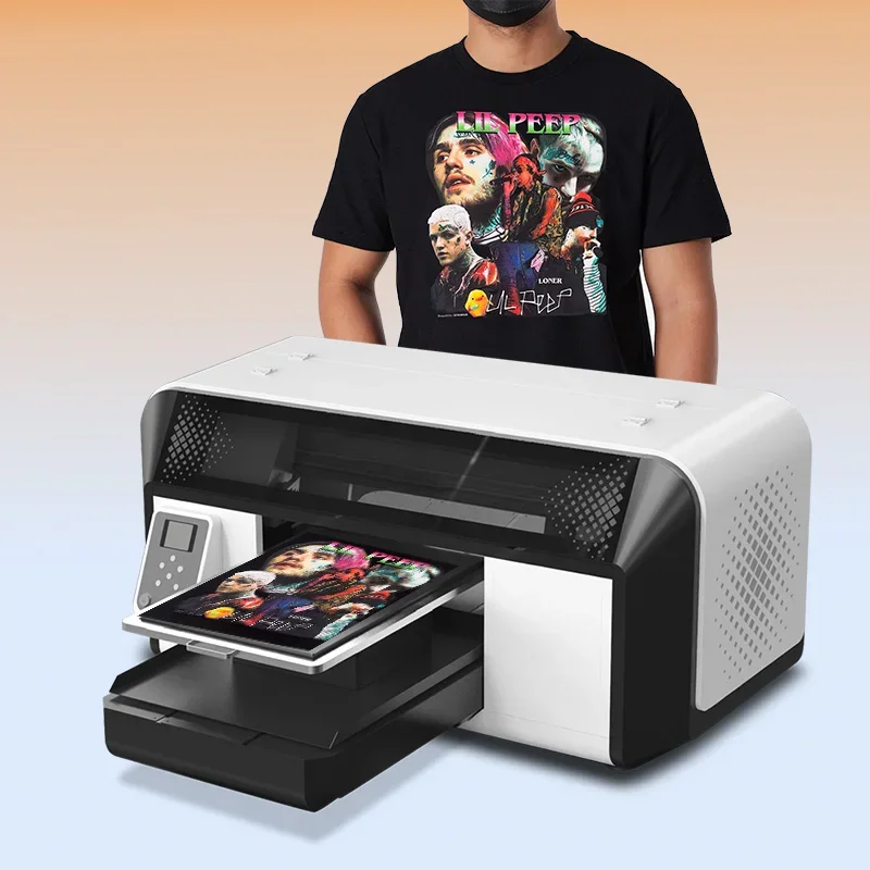 4 Or 8 Color Digital Printing Machine T-shirt Sweatshirt Hoodie DTG Digital Inkjet Printer For DIY Shop Or Small Factory