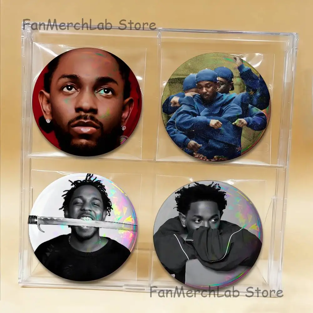 

K-Kendrick Rapper I-IamarS Laser reflective round badges pins bag clothing decorations collectibles gifts for friends