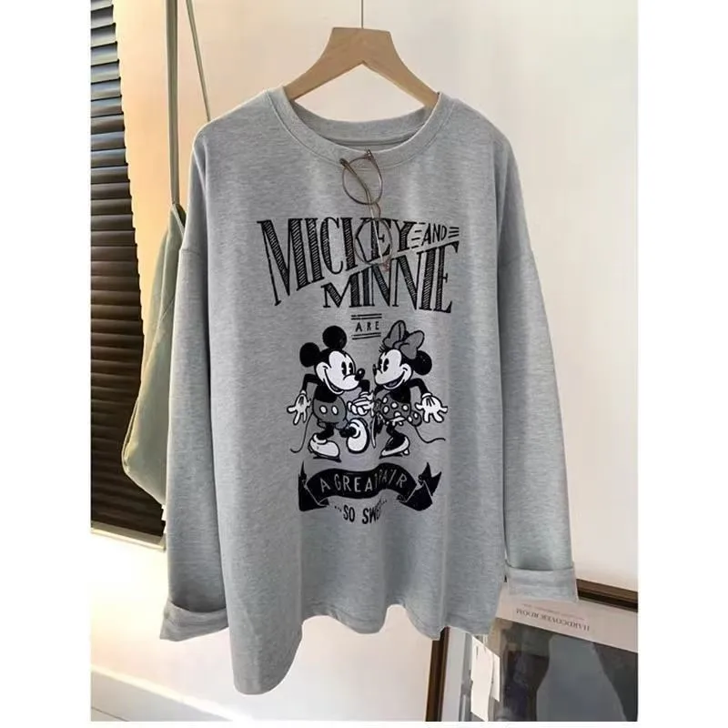 

Свитшот Disney с милым Микки Маусом, женский осенне-зимний стиль, повседневная модная уличная одежда, женский пуловер с длинными рукавами