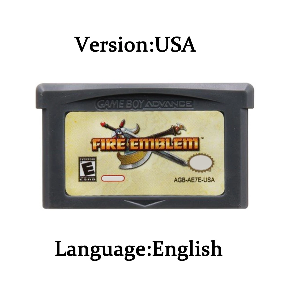 GBA Game Cartridge Fire Emblem Series 32-Bit Video Game Console Card The Sacred Stones Sword of Seals Binding Blade for GBA NDS