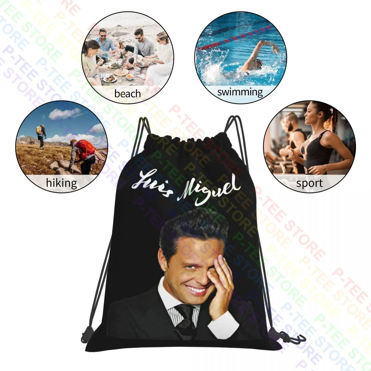 Luis Miguel Singer To Smile In Tour borse con coulisse borsa da palestra stampa zaino da equitazione con stampa 3d di nuovo stile