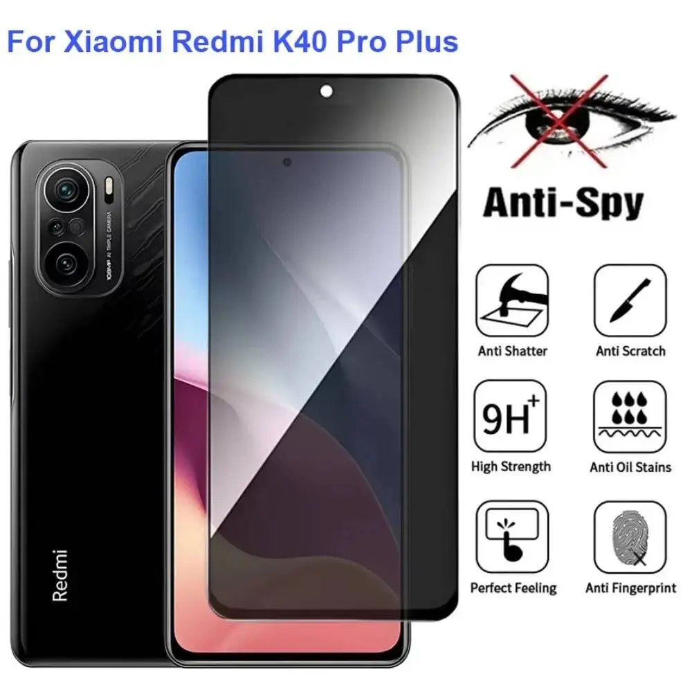 

For Xiaomi Redmi K40 Anti Spy Privacy Tempered Glass Screen Protector Compatible For Redmik40 Pro Plus Phone Film