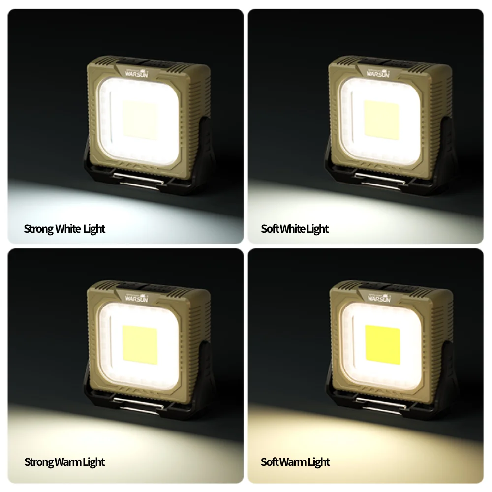 WARSUN Rechargeable LED Camping Lantern G600-K Mini Tripod Work Light 6 Modes, 1000 LM High Lumens Portable Magnetic Flashlight