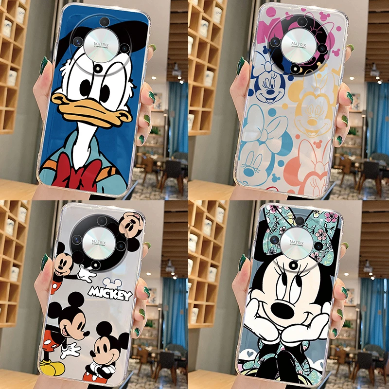 For Honor X9b Magic6 Lite 5G Phone Cases Mickey Minnie Pink Donald Duck Fashion Clear Cover For Honor X9b Shockproof TPU Shells