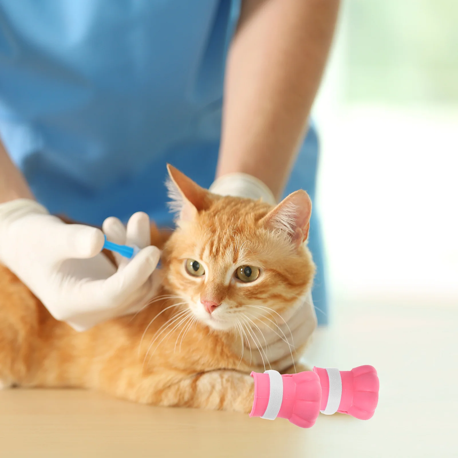 

4pcs Cat Claw Covers Silicone Adjustable Cat Boots For Grooming Bathing Water Leakage Design Non-Slip Pet Care Supplies