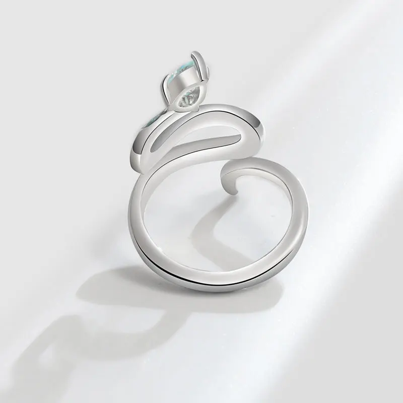 Women's 925 Sterling Silver Snake Ring, Elegant Design