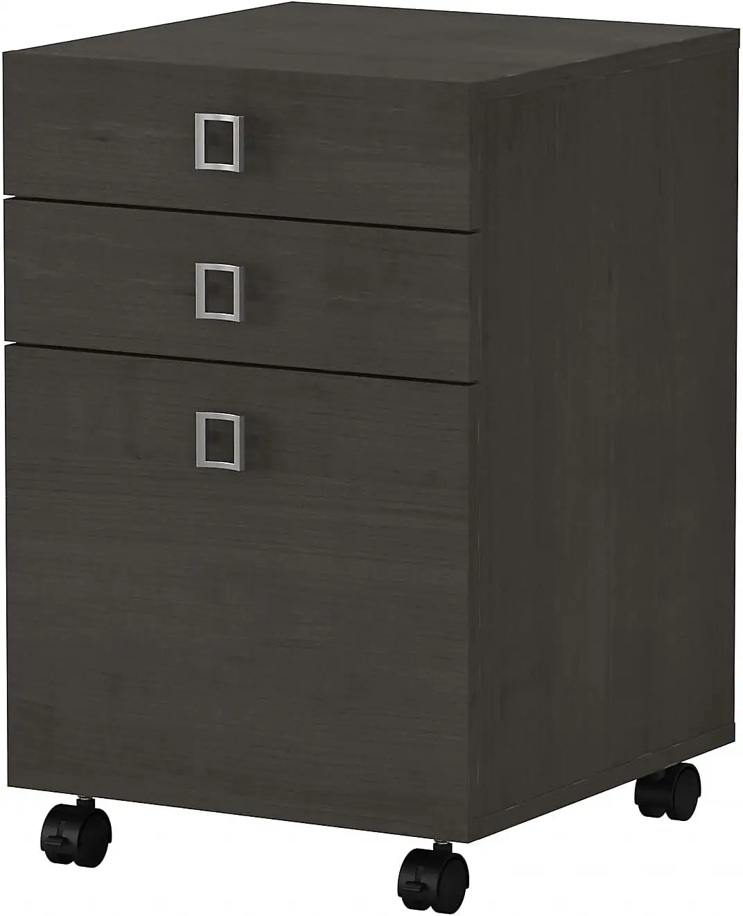 Furniture Mobile File Cabinet with Satin Silver Hardware | Echo Collection Under Desk Filing Drawer Storage for Home Office