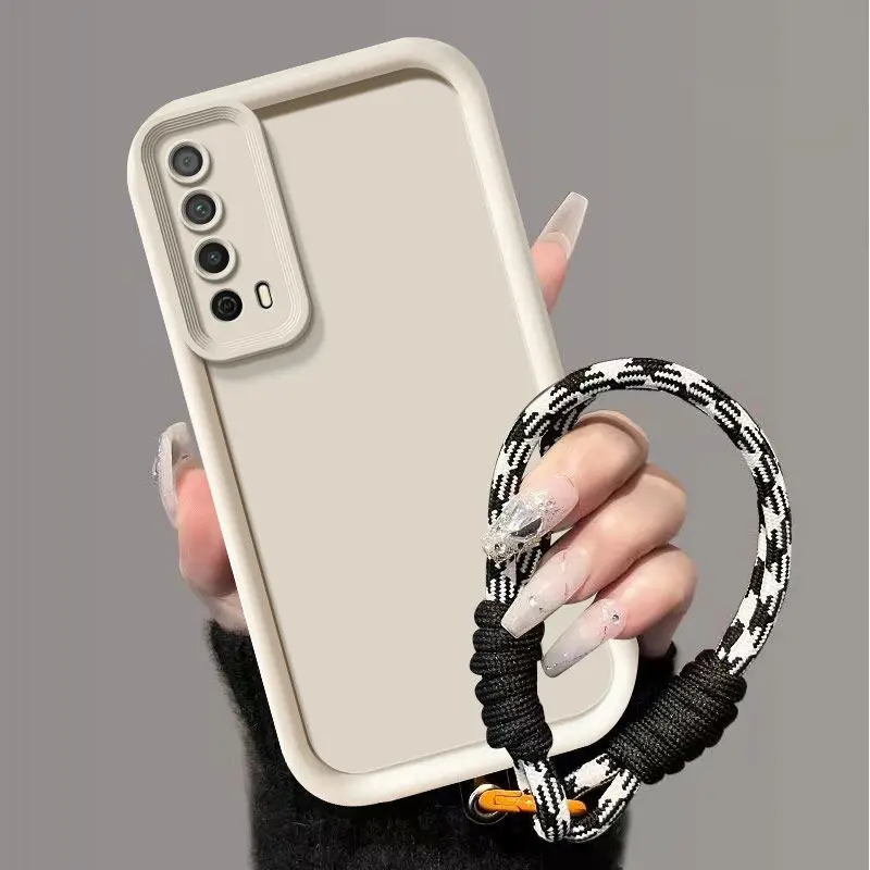 For Huawei Y7A Case For Huawei P smart 2021 Phone Cover Huawei Y9A Y9S Y7P Y8p Case Shockproof Protective Anti loss hanging rope