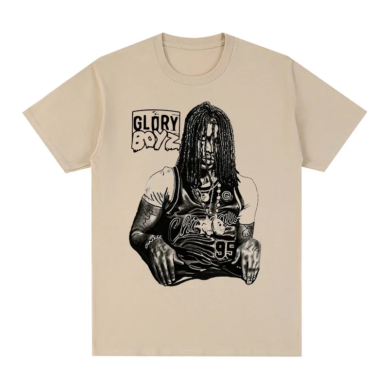 

Винтажная Хлопковая мужская футболка Chief Keef GLORYZ в стиле хип-хоп, новая футболка, женские топы