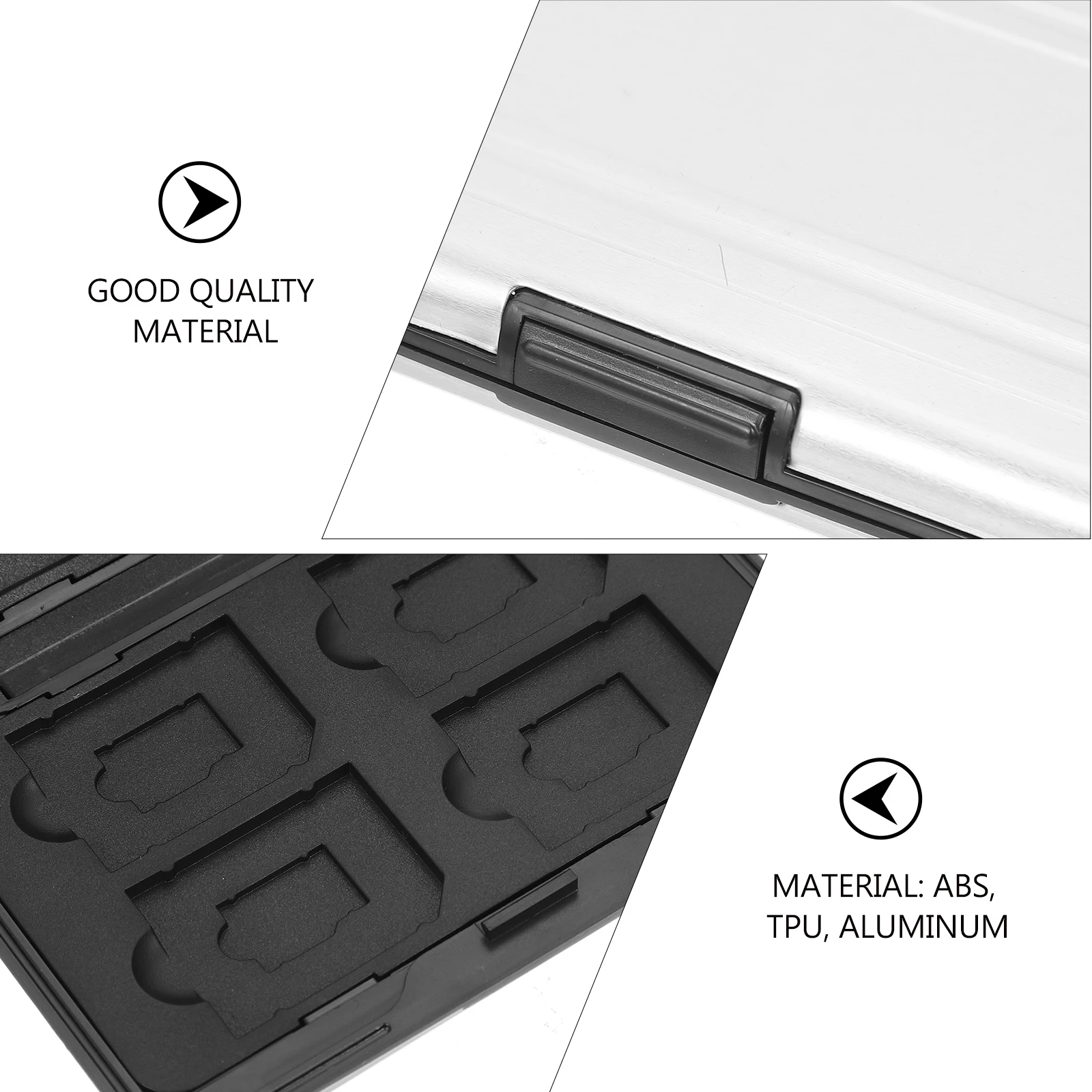 

Lightweight 8-Slot Metal Card Holder Waterproof Card Storage Box Organizer Memory Case Keeper For Micro Cards Carrying