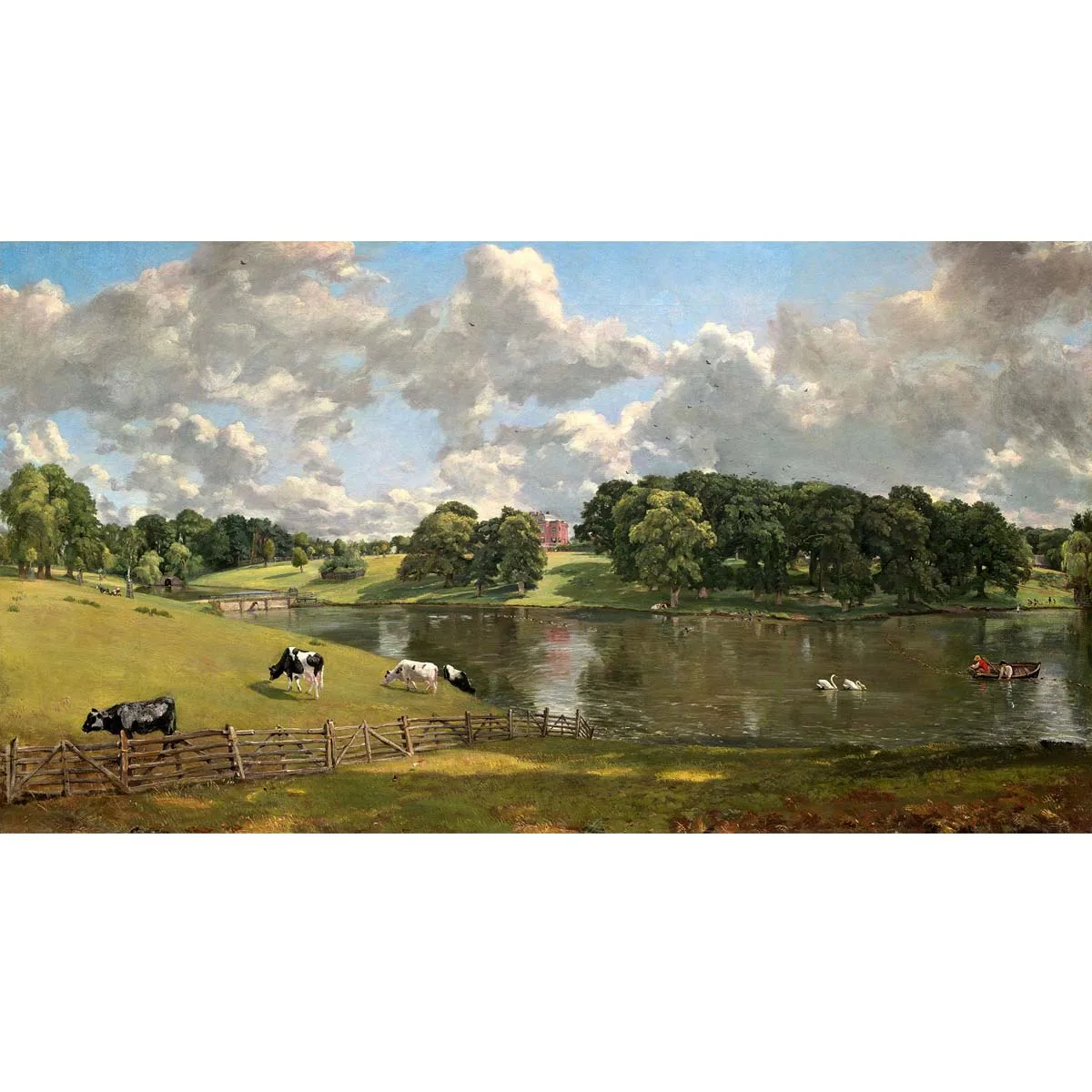 Handpainted high quality reproduction of Wivenhoe Park, Essex  by John Constable Landscape oil painting on canvas Large Wall Art