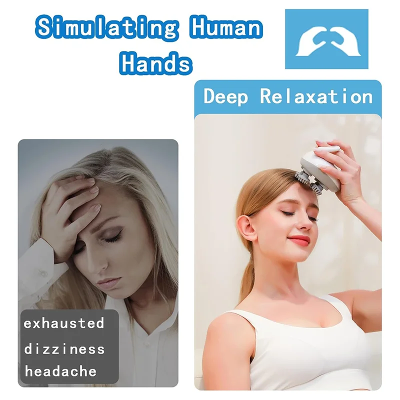 رأس مدلك A98G-Scalp للاسترخاء الكهربائي المحمول لتخفيف التوتر، لنمو الشعر #6