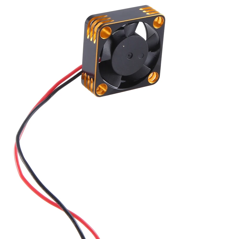 Ventilador de refrigeración con carcasa de Metal para coche teledirigido, Enfriador de 25Mm con ventilador de disipación de calor de alta velocidad, pieza de repuesto dorada
