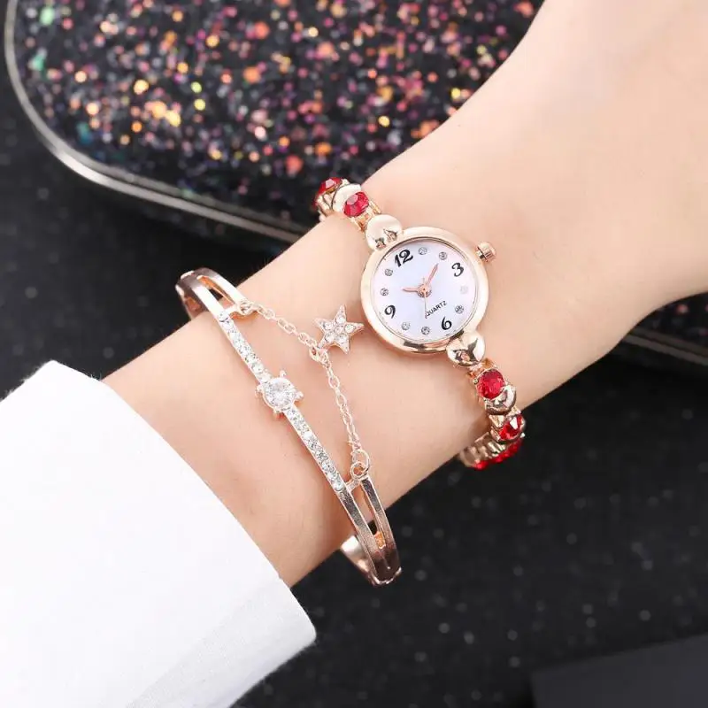 Women's Watch Brand Love Diamond Bracelet Watch Fashionable and Elegant Female Student V79