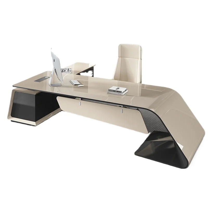 LMM light luxury corner boss writing desk high-end workbench file cabinet