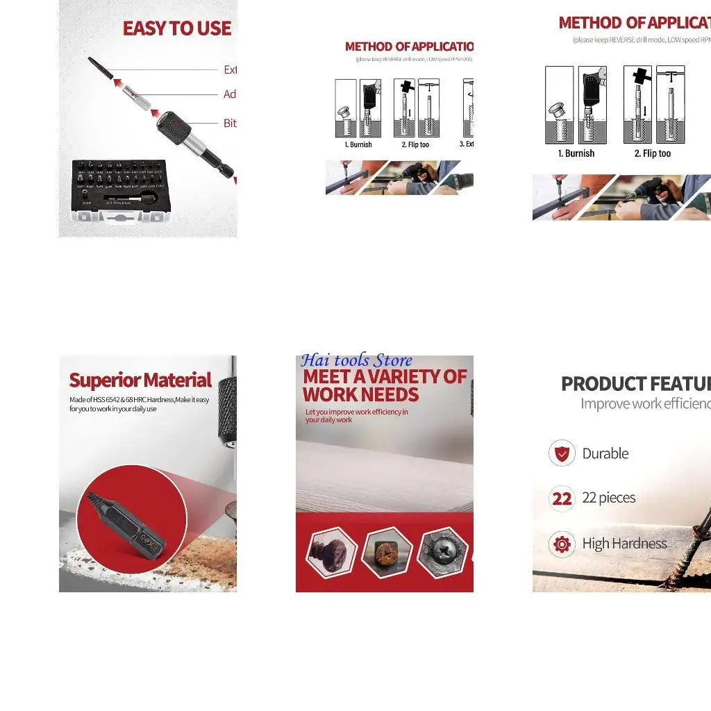 X37E 22PIETE SEDCED SETCER SET SET Extension حامل المقبس محول مقبس تجريد أدوات مستخرج المسمار