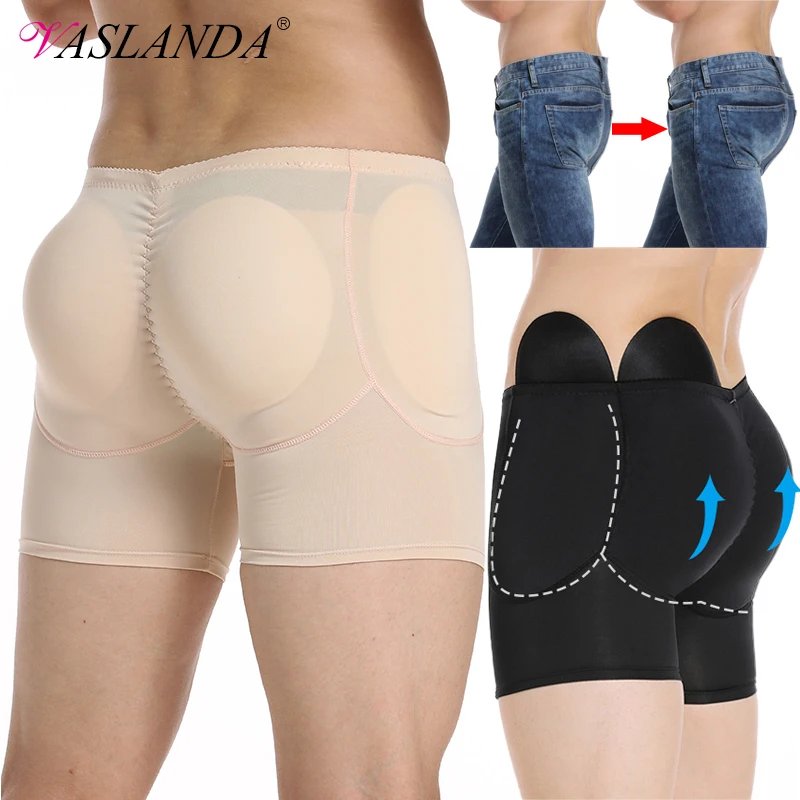 Men Shaper Padded Boxer Briefs Hip Enhancer Slimming Underwear Fake Buttocks Shapewear Butt Lifter Shorts Booty Padding Panties