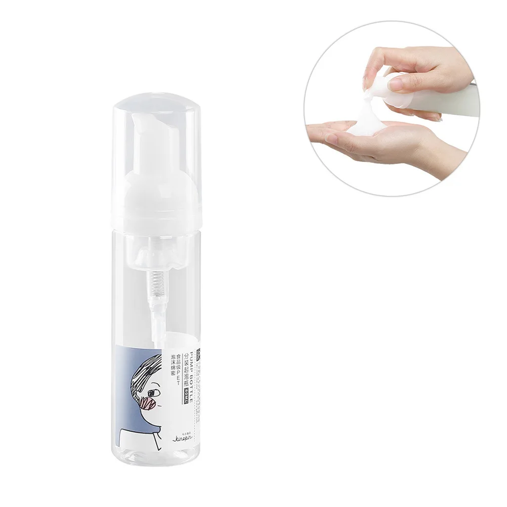 

1pc Transparent Pet Reusable Foaming Dispenser Bottle For Travel Shampoo Cleanser Subpackaging Leak-Proof Empty