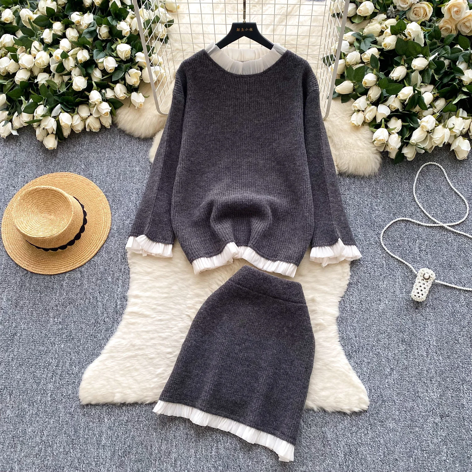 

Chic vintage sexy Knit Edible Tree Fungus loose slim Elegant Fairy korean fashion Boho Sundress women clothing