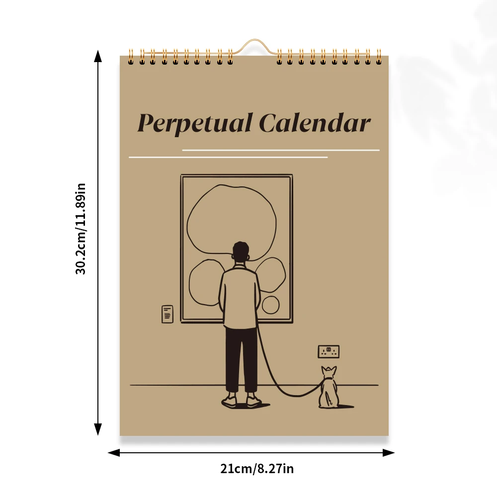 Perpetual Wall Calendar Undated Monthly Planner Funny Quotes Organizer Spiral Hanging Calendar Reusable Planning Board view 2
