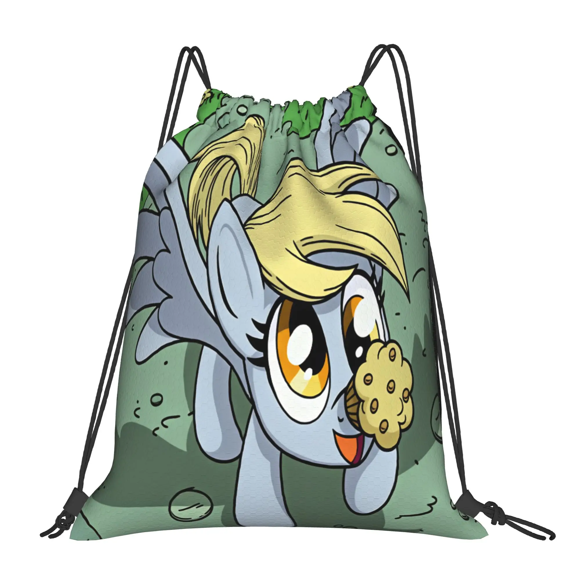 Derpy Muffins Hooves Backpack  Water Resistant Minimalist Sports Yoga Design Sackpack String Bags