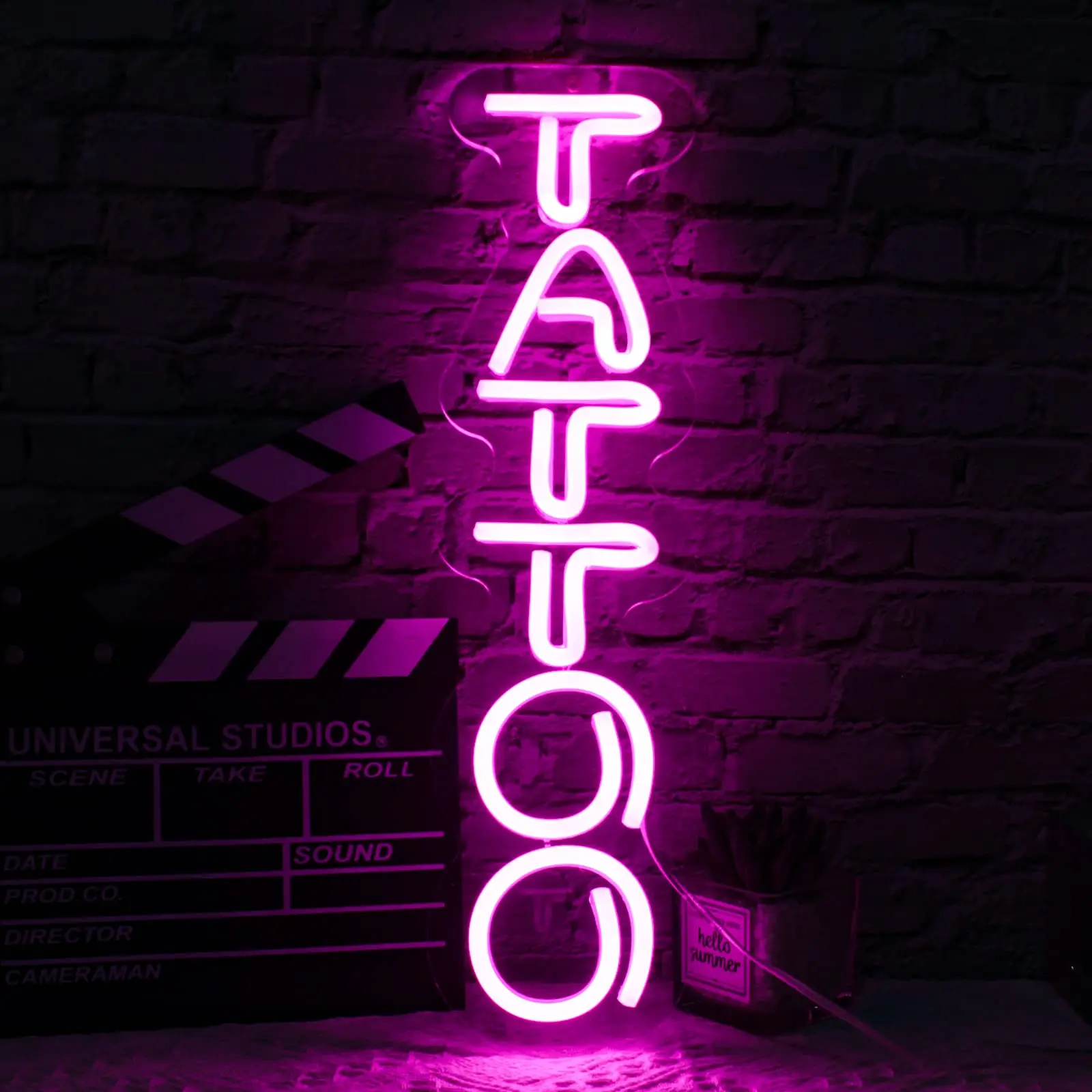 Imagem -01 - Tatuagem Pendurado Neon Sign Wall Decor Luz Led Dimmable Salão de Beleza Bar Clube Escritório Recreação Usb tatuagem pendurado neon sign wall decor luz led dimmable salao de beleza bar clube escritorio recreacao usb 01