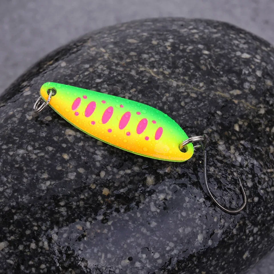 5PCS/Lot 4cm 5g Fishing Bait Fishing Metal Spoon Lure Bait For Trout Bass Spoons Small Hard Sequins Spinner Spoon