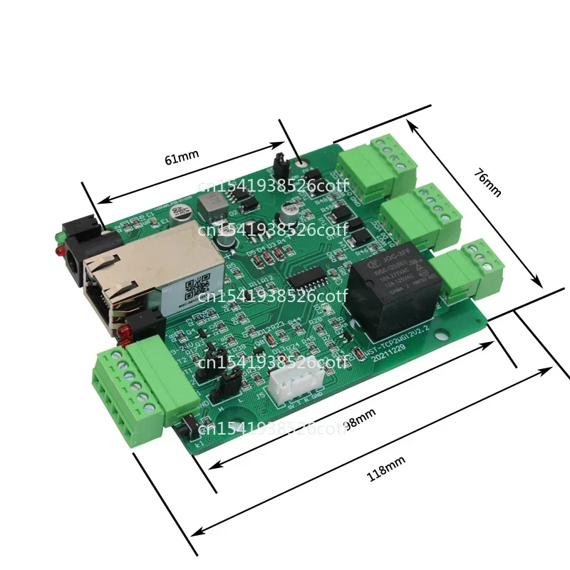 Hot sale ! TCP/IP to  2 channel Wiegand 1 relay output controller with 2 inputs  TCP/IP single door access controller board