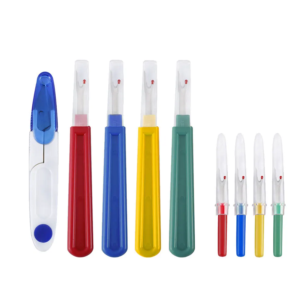 9 قطعة التماس الممزق غرزة Unpicker عدة مقبض بلاستيكي شفرة معدنية أدوات التطريز قطّاعة سن اللولب مزيل الخياطة للمنزل Diy بها بنفسك #1