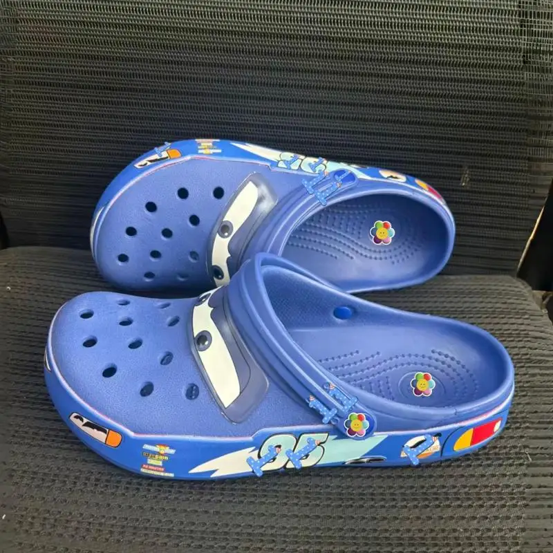 Blaue Rennwagen-Clogs, schnelltrocknende, leichte Wasserschuhe, weiche, rutschfeste Sohle, Slip-On-Sandalen für Strand, Dusche, Pool, Garten, Zuhause, neu – Detail 13