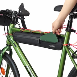 Front Tube Frame Bag Waterproof Bike Pouch Phone Case Large Capacity Cycling Pannier Bag Easy Installation Cycling Equipment