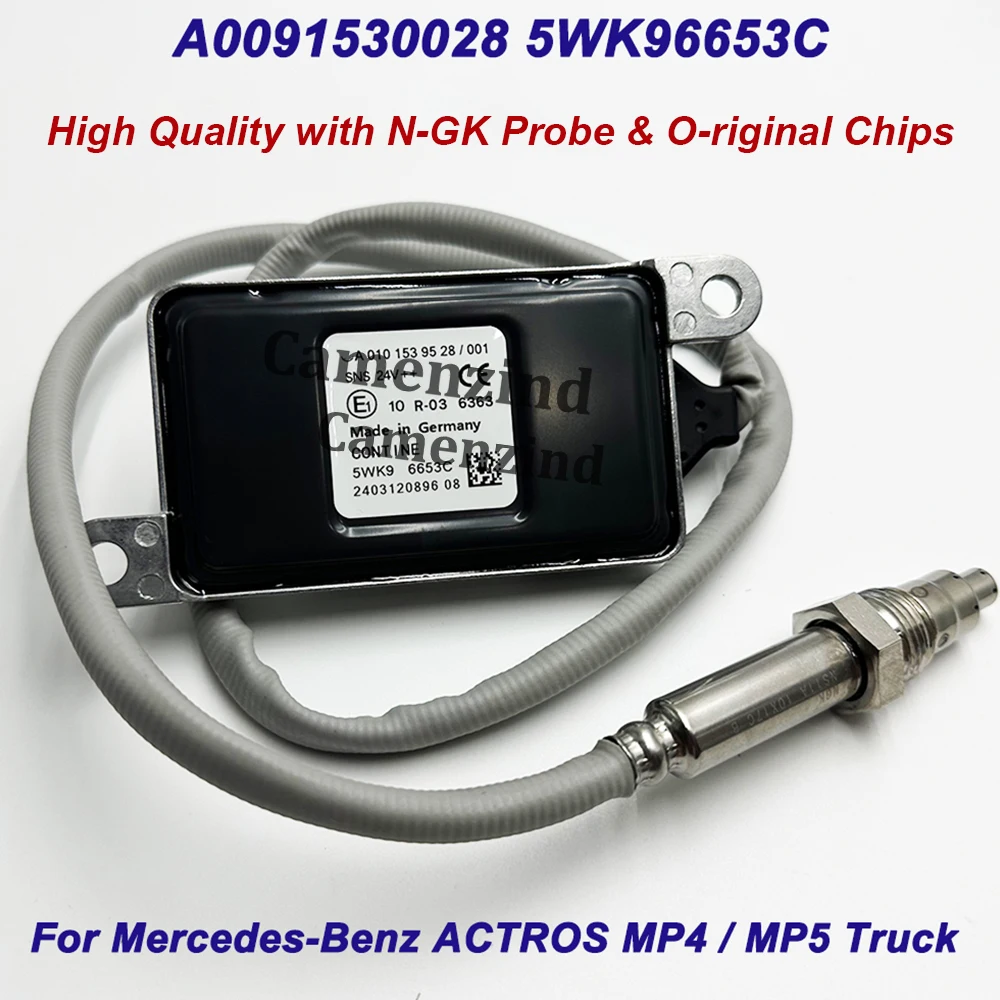 

A0101539528 5WK96653C High Quality for N-GK Probe NOX Sensor For Mercedes-Benz Actros MP4 EURO6 Truck 24V A0091530028 5WK96653B