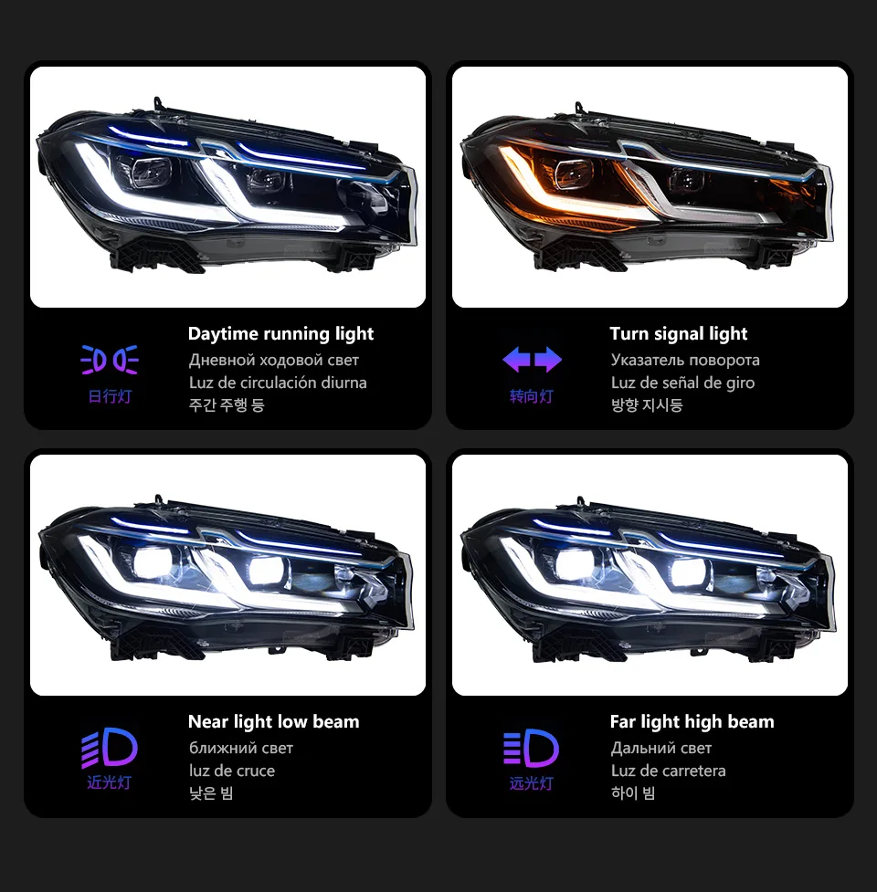AKD Head Lamp for BMW X5 F15 LED Headlight 2014-2018 Headlights F15 DRL Turn Signal High Beam Angel Eye Projector