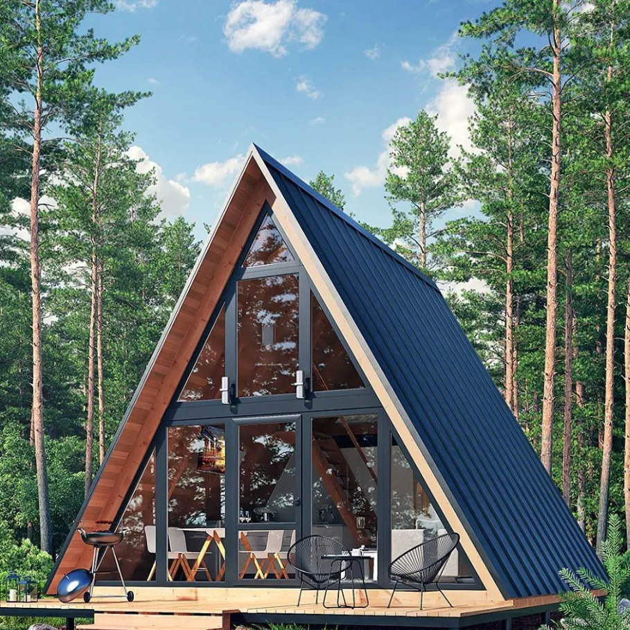 Triangle preservative wooden house movable outdoor resort wooden villa combination camping wooden house homestay construction