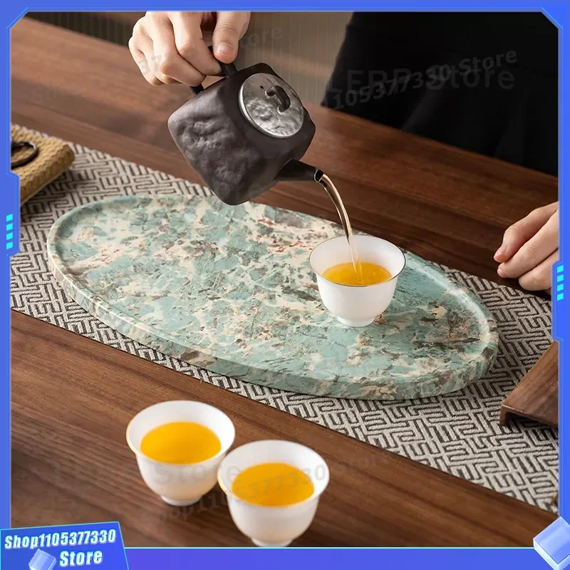 Luxury Marble Pattern Rectangular Tray for Fruit Snacks Storage Display Disc Light Luxury End Plate Washstand Home Decor