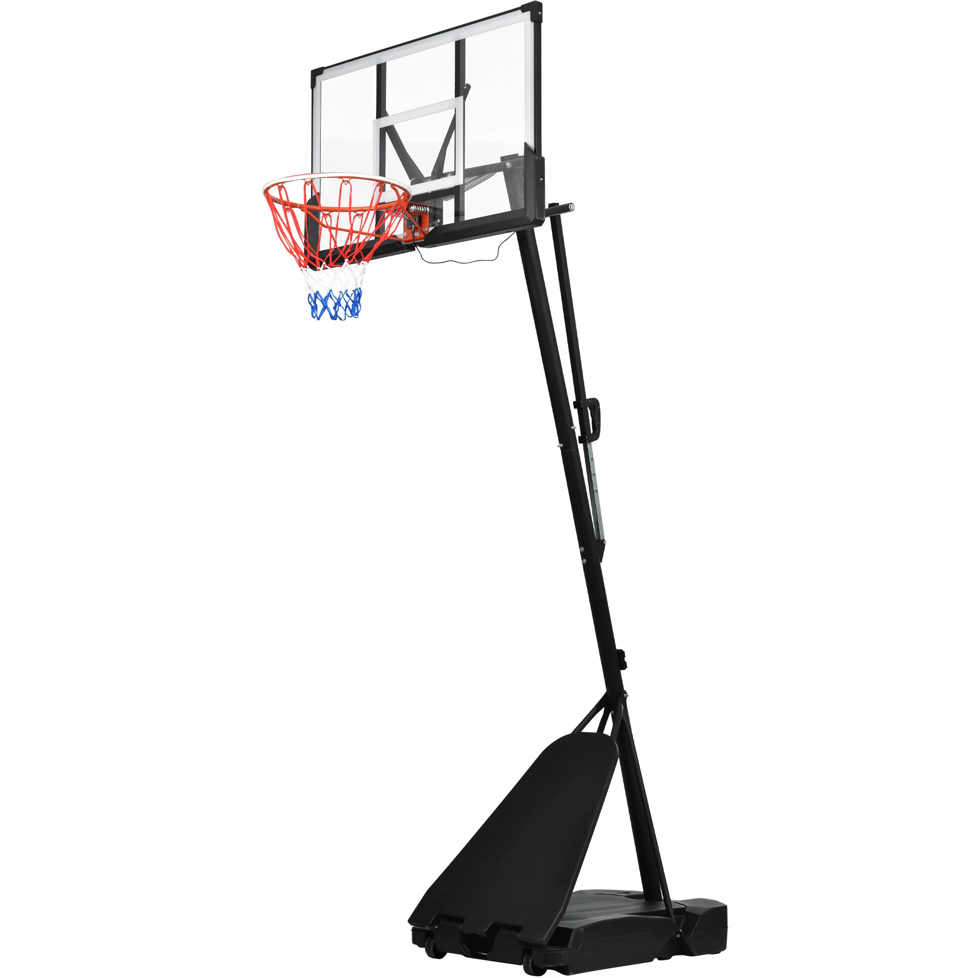 ポータブルバスケットボールフープバスケットボールシステム8-10フィート高さ調整青少年大人用LEDバスケットボールフープライト、カラフルなライト